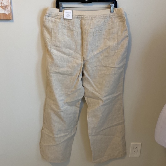 Chicos’s The Ultimate Fit Linen Pants Semi Natural - Picture 3 of 10